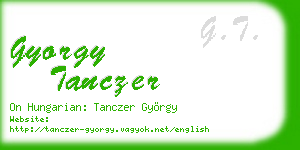 gyorgy tanczer business card